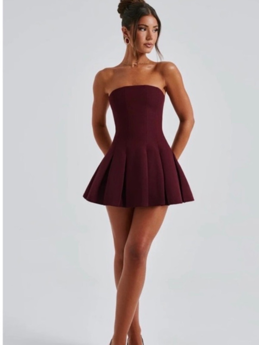 Babyboo Bryony Mini Dress in Maroon